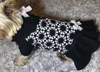 Urocza sukienka ubranko dla psa typu maltanczyk S