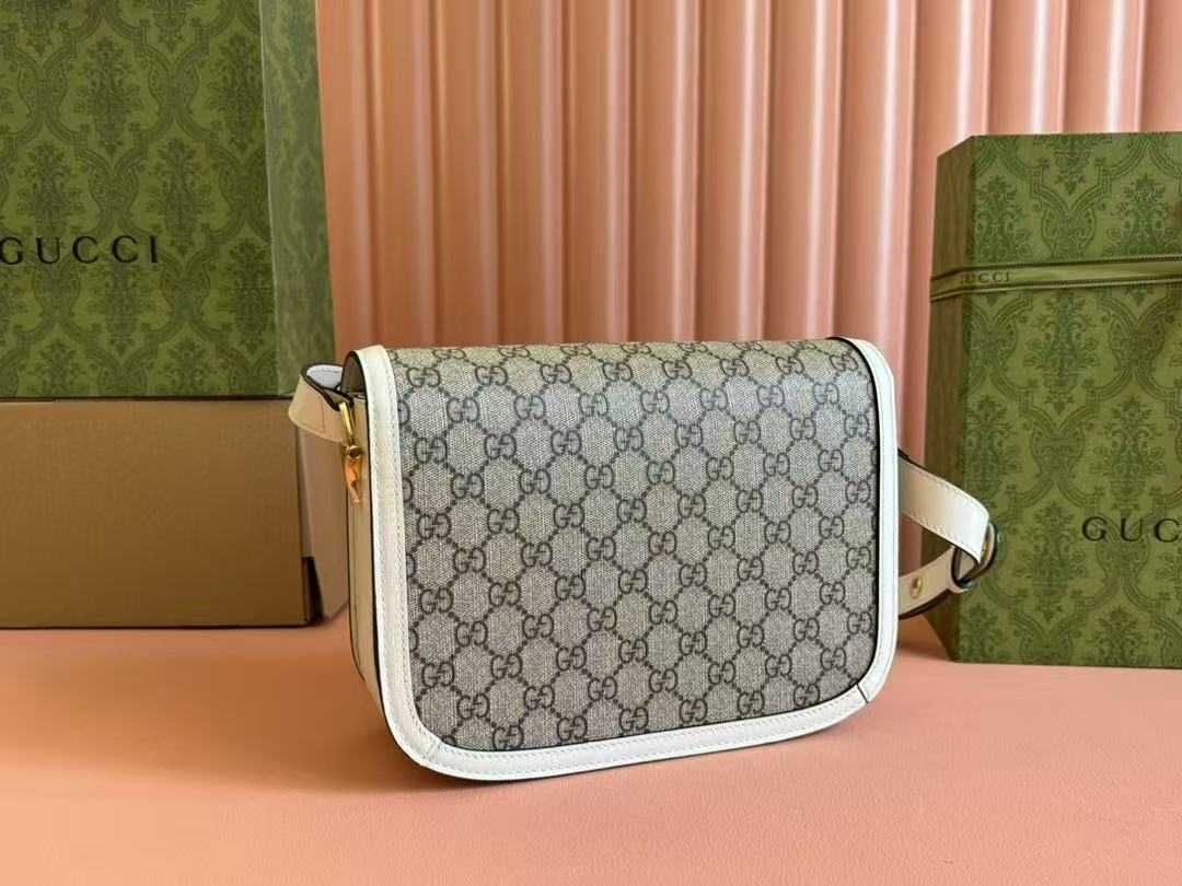 GUCCIHorsebit canvas saddle bag