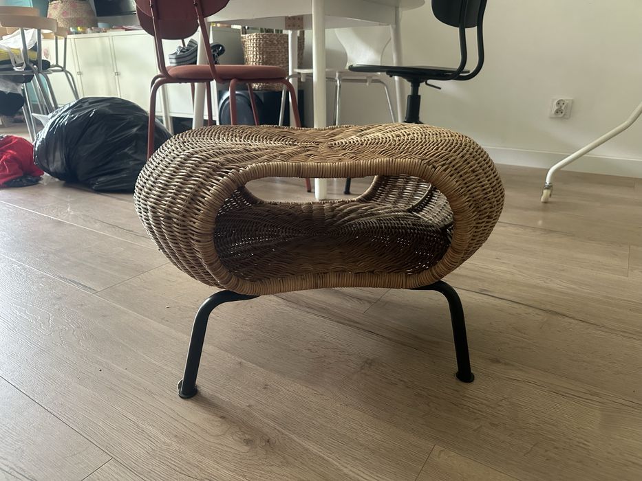Podnóżek Ikea ze schowkiem, rattan/antracyt GAMLEHULT
