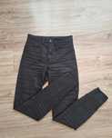 Czarne spodnie woskowane  36 h&m wysoki stan