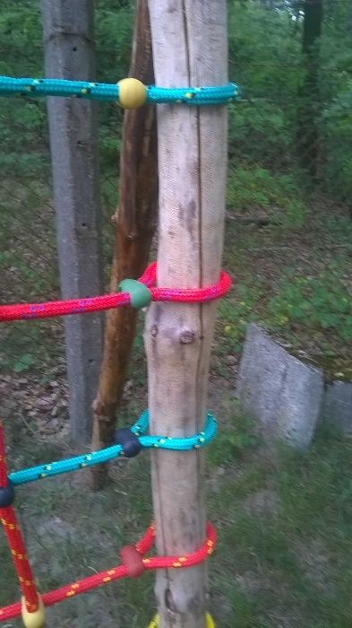 Plac zabaw most linowy konstrukcja linowa małpi gaj lina 16 mm
