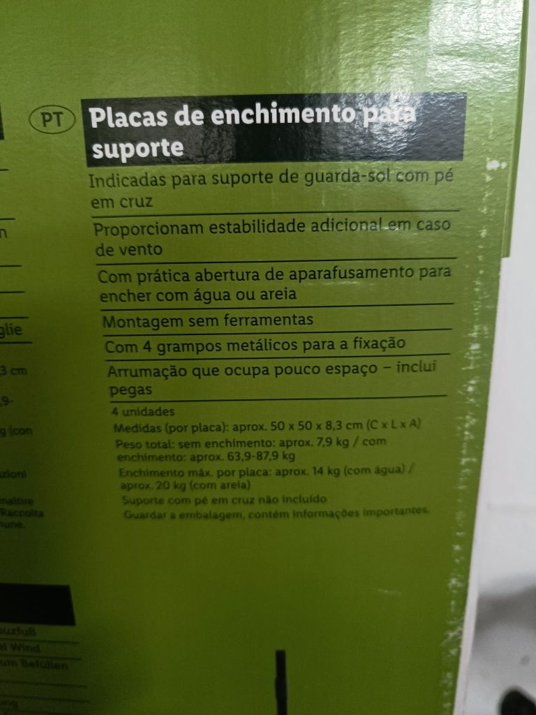 Contra-pesos para guarda sol
