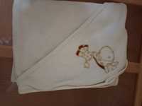 Ręcznik niemowlęcy z kapturem 75 x 75 ecrue żyrafa