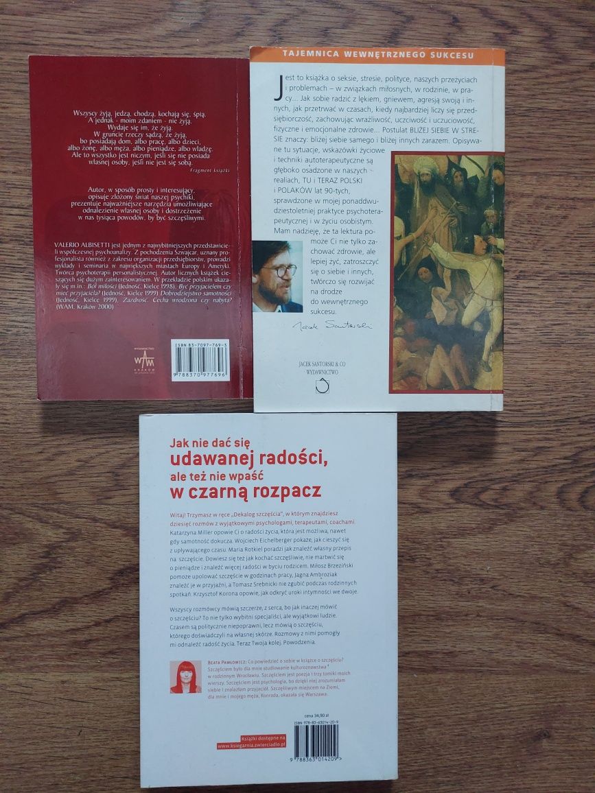 3 książki (Dekalog szczęścia K.Miller,Jak żyć...Santorski, W poszukiwa