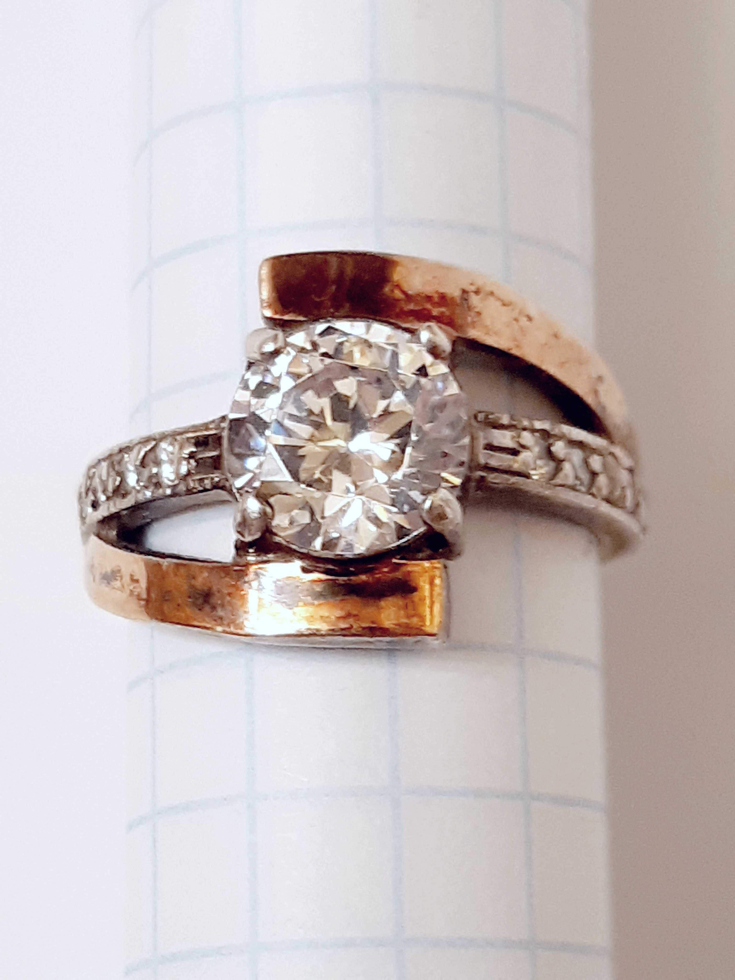 Красивое женское кольцо ссср, 925 пр, позолота