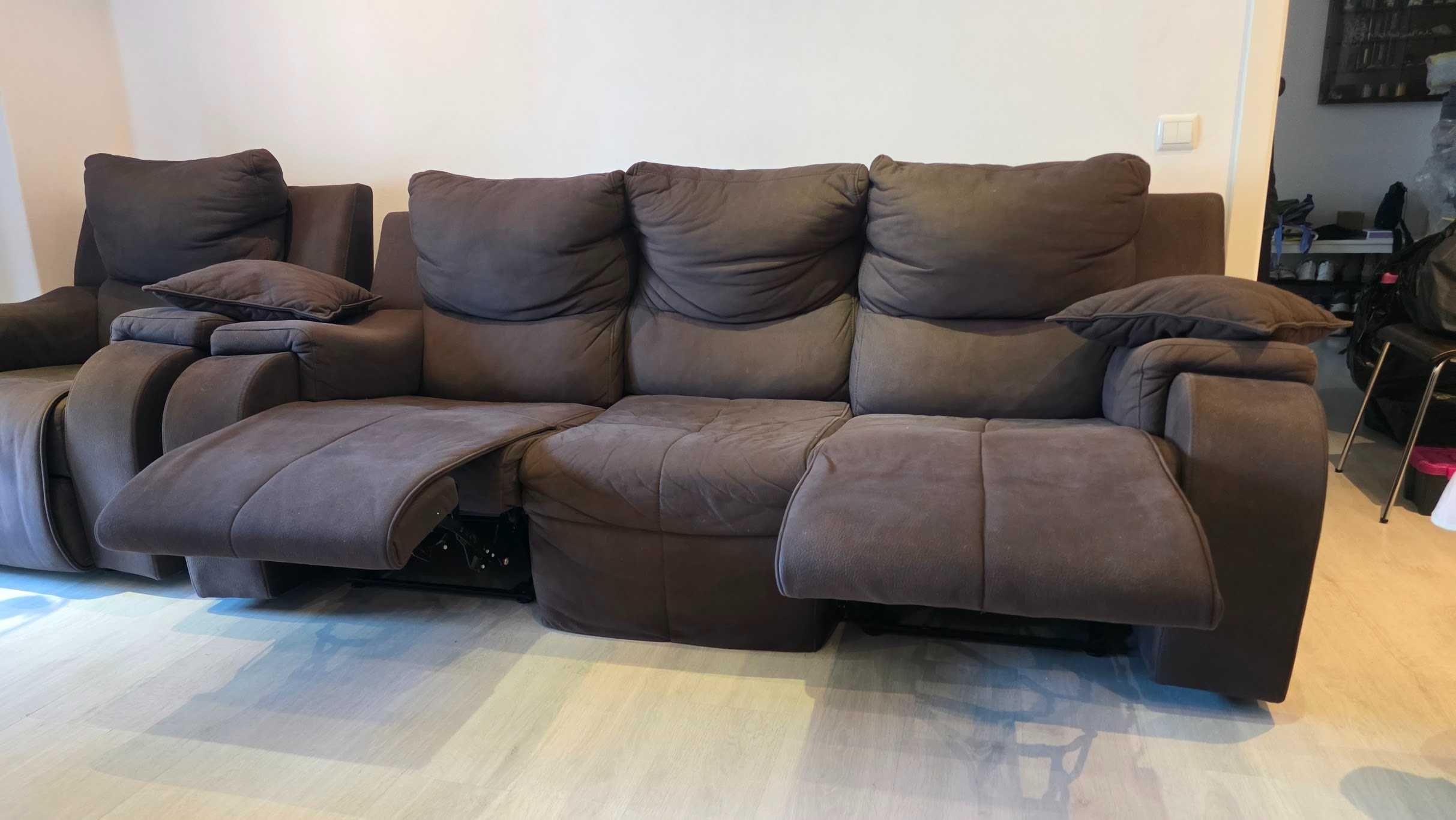 Sofá 3 Lugares + 1 Individual com Reclinável – Muito confortável