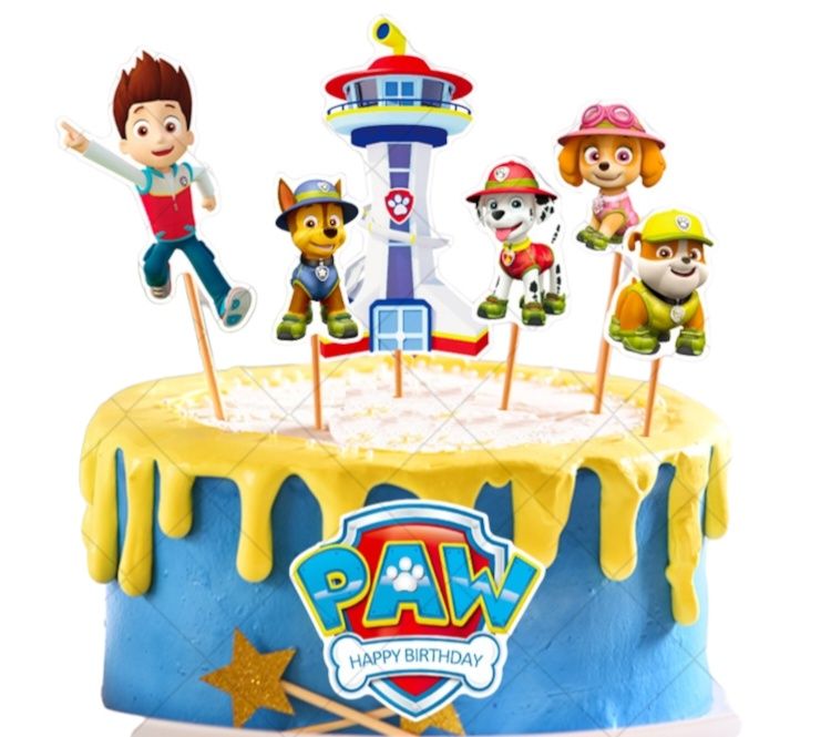 Topper na tort PSI PATROL 7szt. Na tort urodzinowy