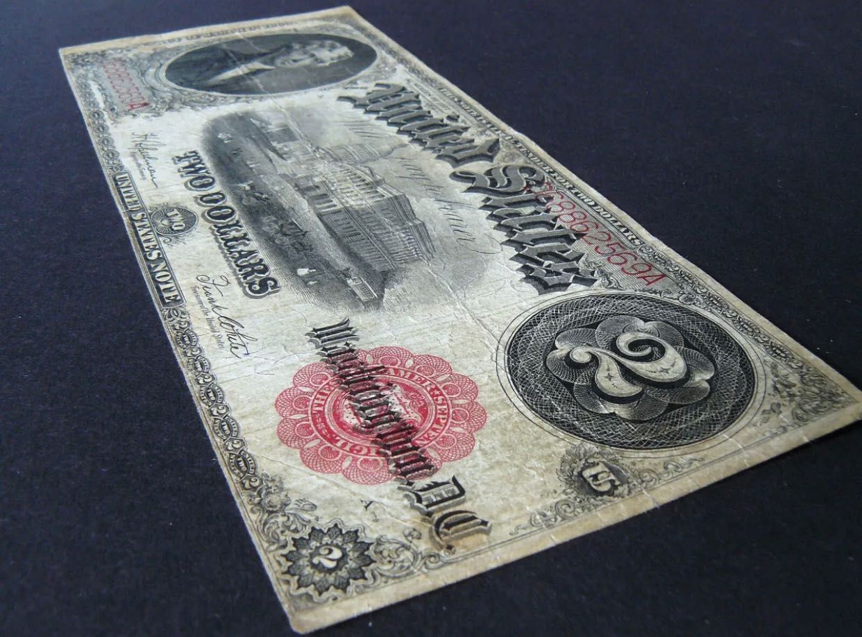 2 dollars USA 1917  , 2 доллары USA очень редкая купюра.