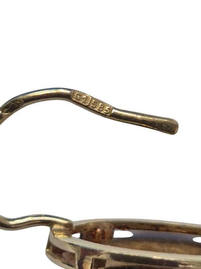 Złote kolczyki (tygrysie oko) - 585 / 5,02g / 15mm