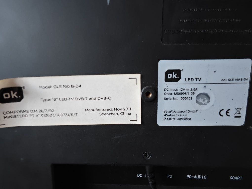 Tv OLE 160 B-D4: 16" LED-TV DVB-T and DVB-C
