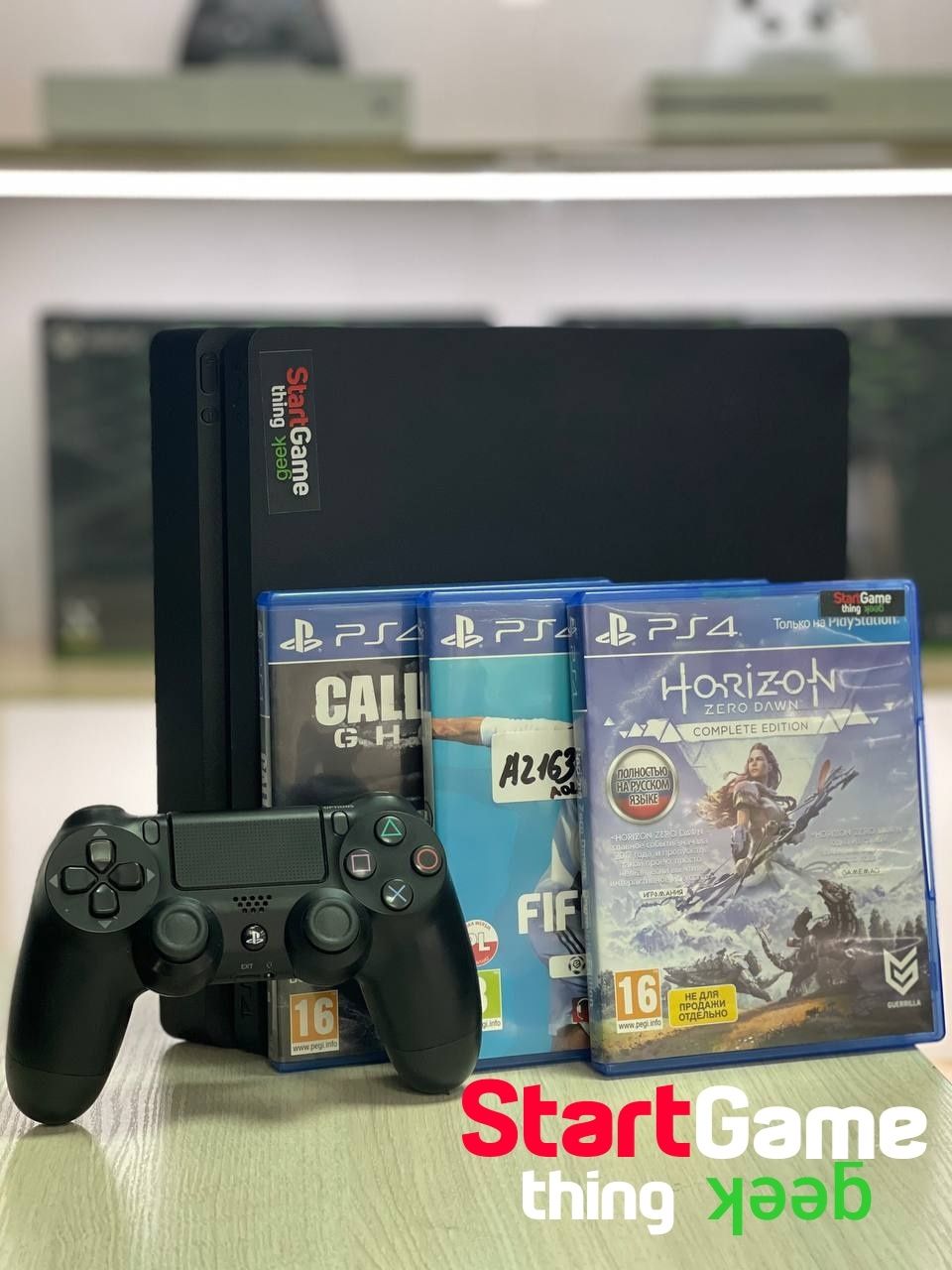 Акція! Playstation 4 Slim +3 диска (Fifa 19,COD,Horizon)