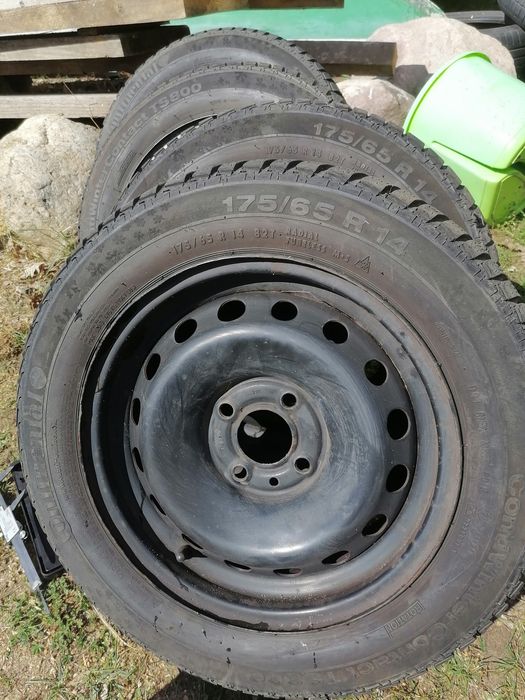 Koła felgi 4x100 ET 29 stalowe opony zima R14 175/65 Continental 2020r