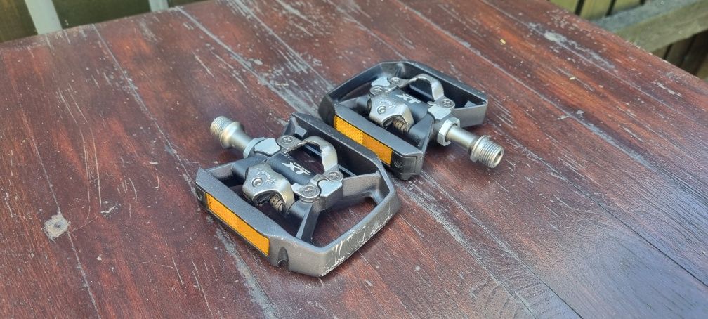 Pedały rowerowe Shimano XT PD-T8000 SPD dwustronne.Stan BDB