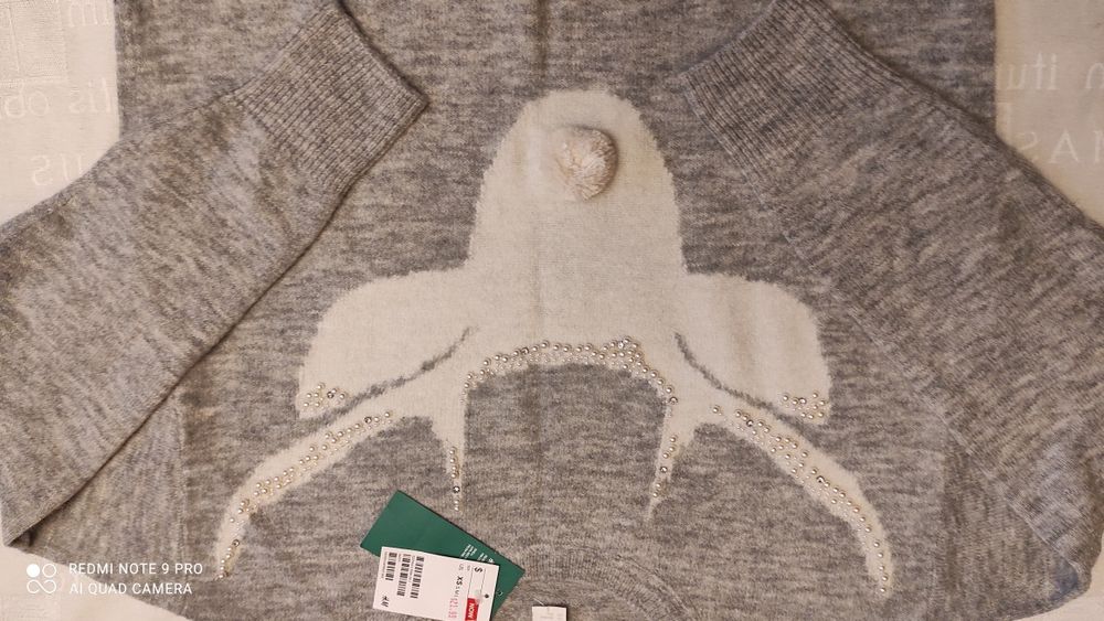 Новый свитер с шерстью H&M р. XS-S оверсайз джемпер