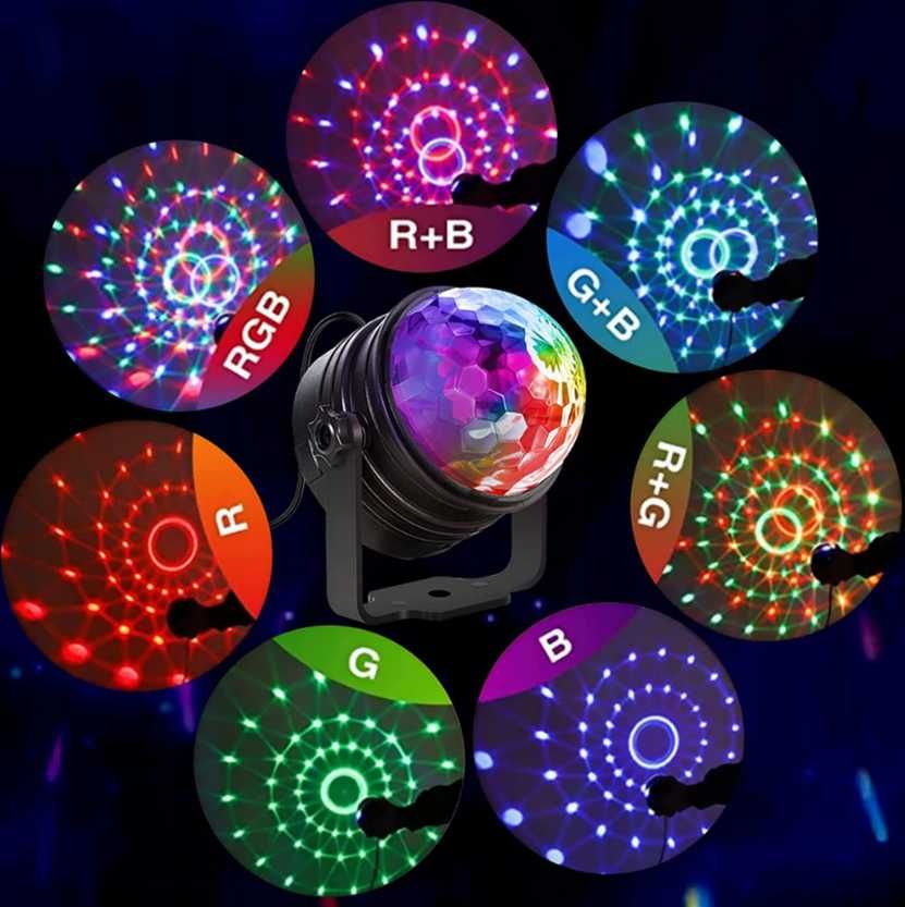 Profesjonalna Kula Disco Projektor Dyskotekowy Reflektor LED (OKAZJA)