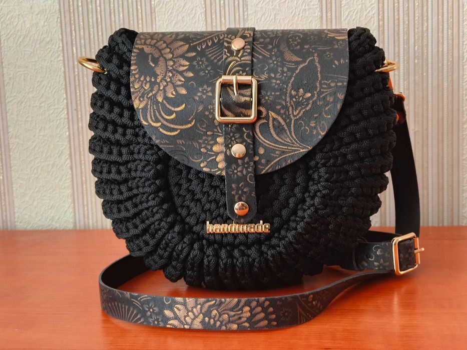 Torebka Oreo, ręcznie wykonana na szydełku, Handmade
