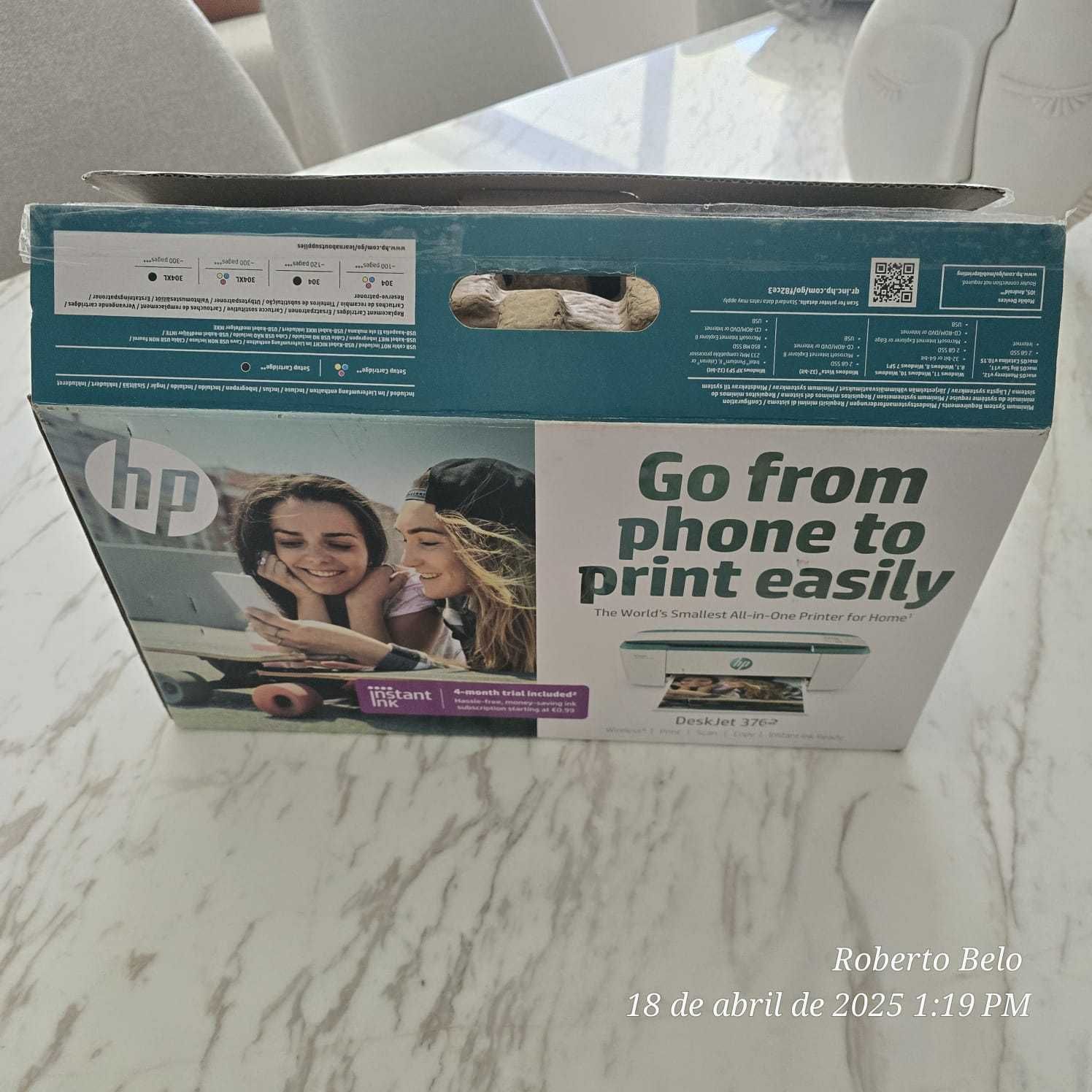 Impressora + Scanner + Cópias | HP 3762 | Ideal p/ Casa ou Escritório