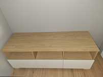 Meblik komoda RTV Uni Oak biały drewno  149 x 50
