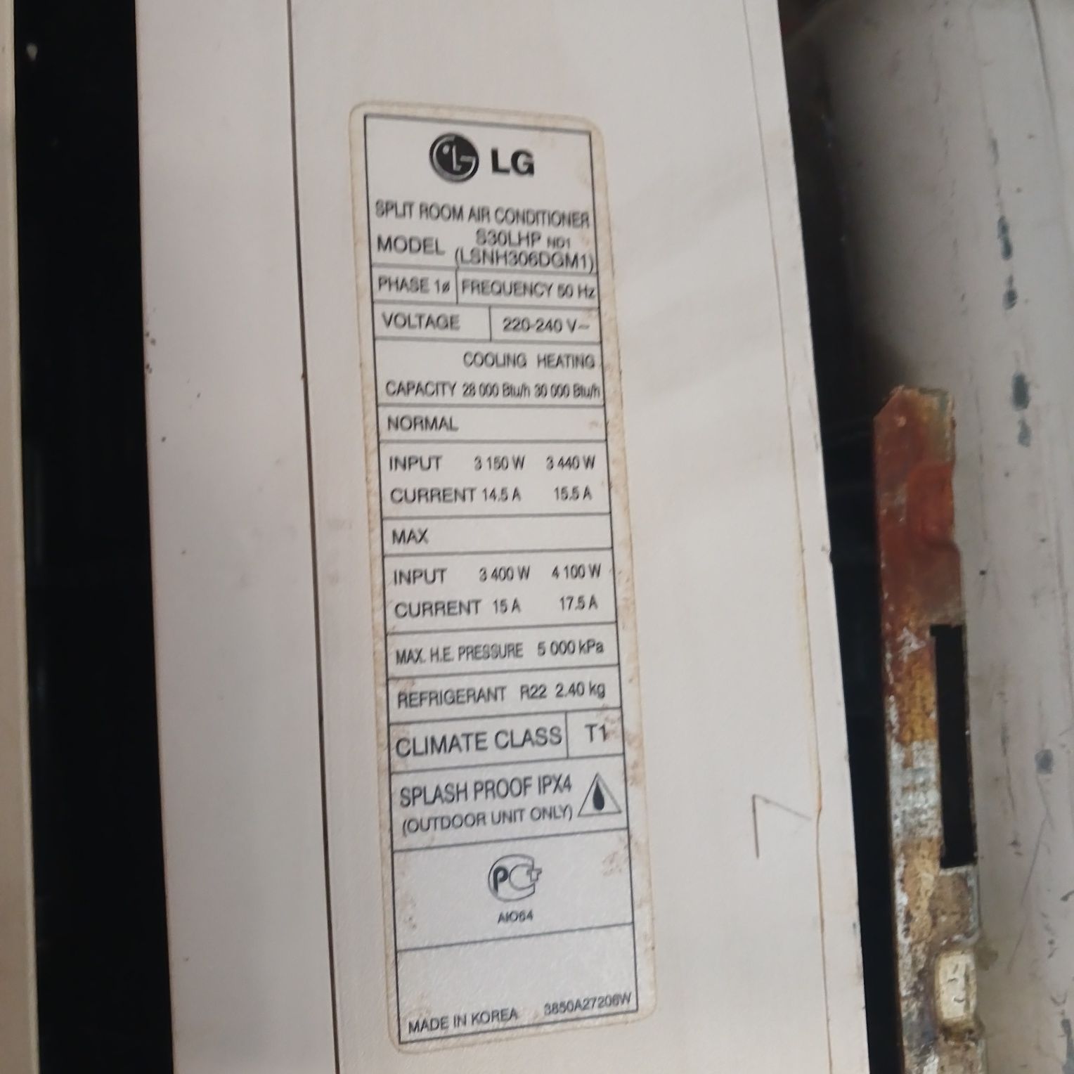 Кондиціонер спліт LG S30LHP