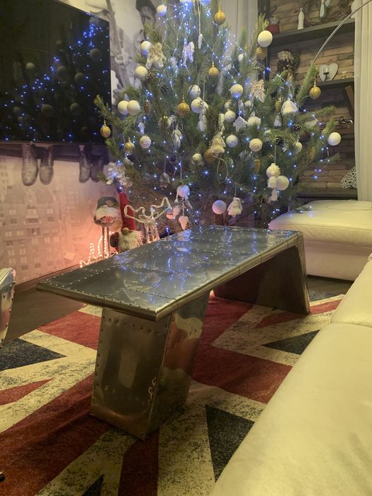 Дизайнерский журнальный СТОЛ Металл КРЫЛО АВИАТОР (TABLE stainless ste