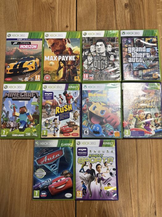 XBOX 360 250GB 3 pady, KINECT +10 gier na płytach +GRATISY NA DYSKU