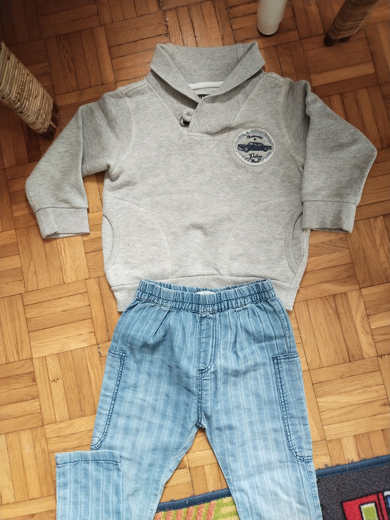 Bluza/sweterek h&m i jeansy Zara 98/104 + bluza