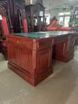 Nowe Biurko angielskie 178cm dwustronne z litego drewna mahoniowego