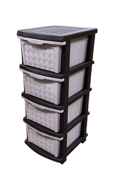 Комод пластиковий  на 4 шухляди беж, сірий, пудра