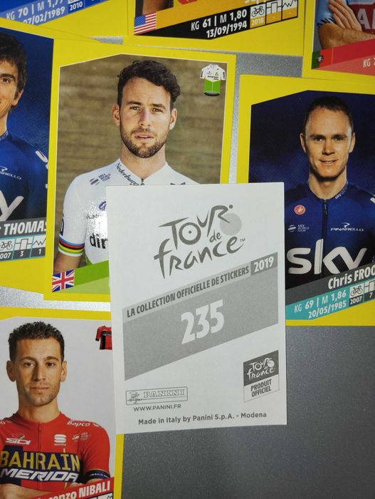 Lote de cromos Tour de France  2019 com lendas do ciclismo