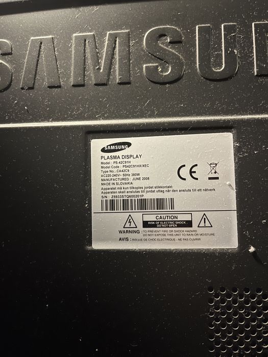 Telewizor plazmowy Samsung 42c plus tv stick