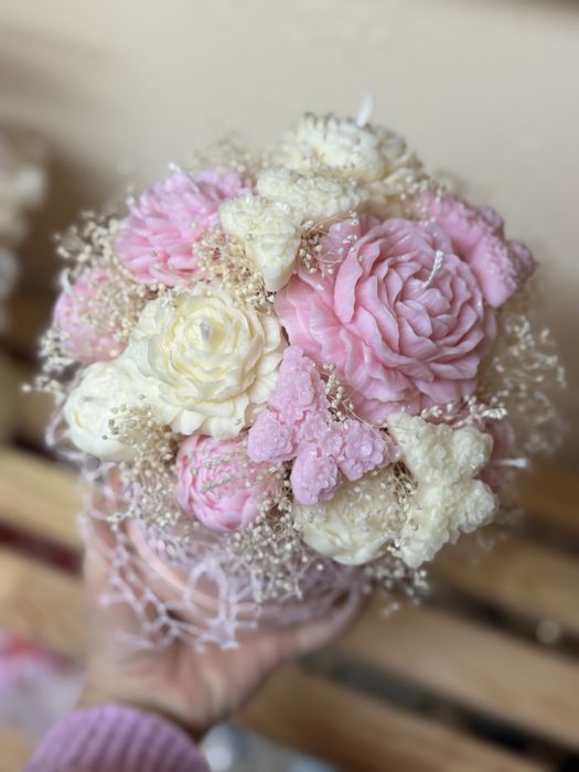 Idealny prezent. Kwiaty świece naturalny flower box