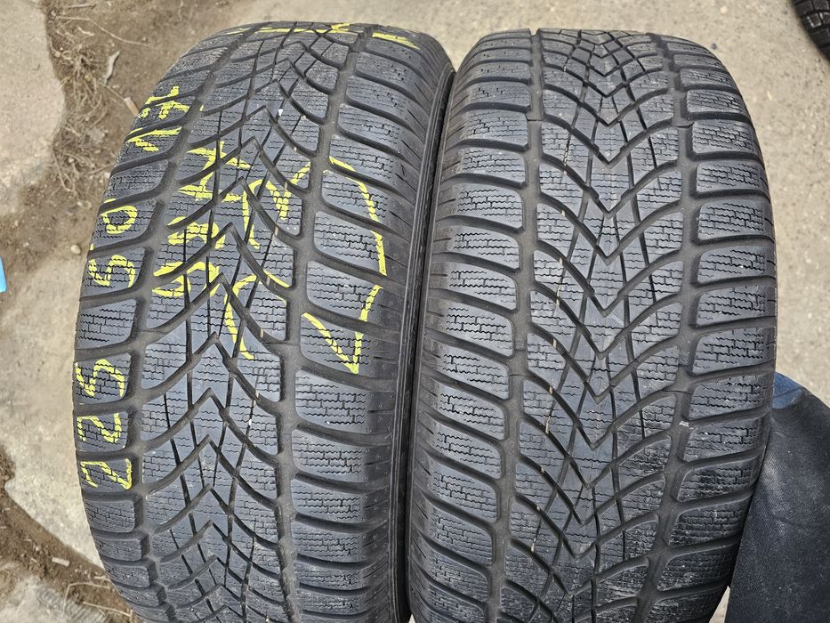 Opony Zimowe 2szt-R17 225/50-7mm-Dunlop-23rok