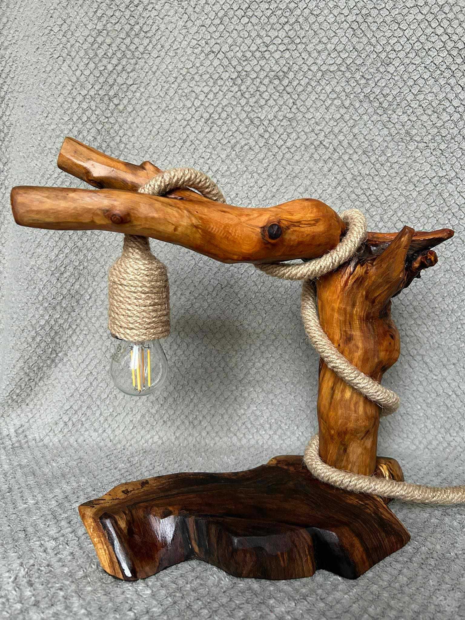 Lampka nocna  handmade Orzech z wiśnią