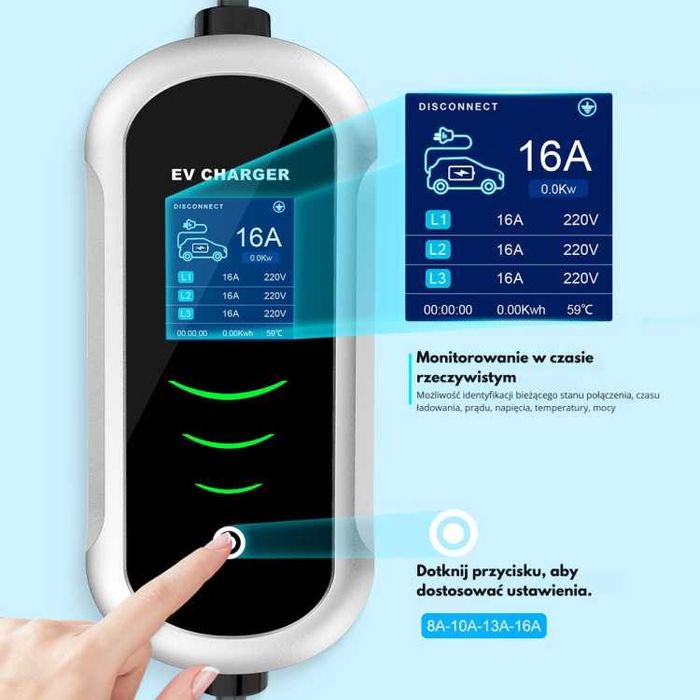 3 fazowa Mobilna Ładowarka EV 11kW dostępna od ręki Kielce.
