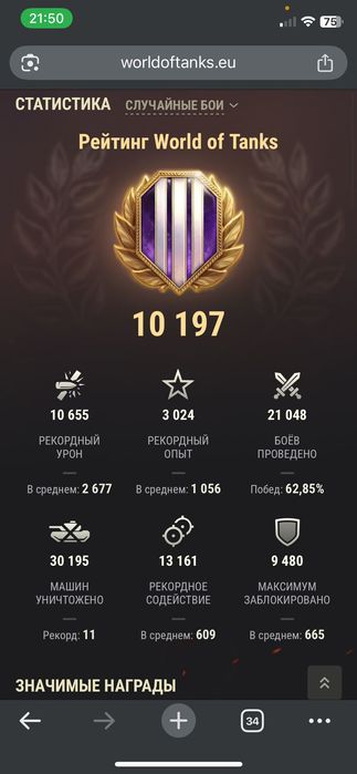 Аккаунт Wot 63 % 25 топов бирюза 3100 вн8