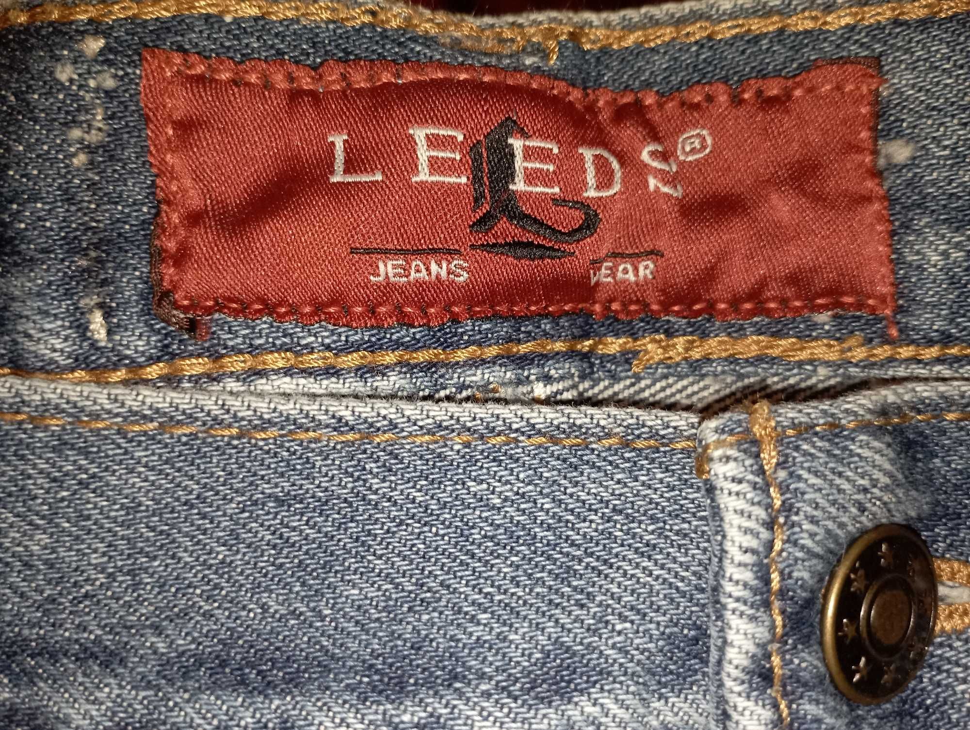 LEEDS spodnie męskie JEANS W42 L32 *