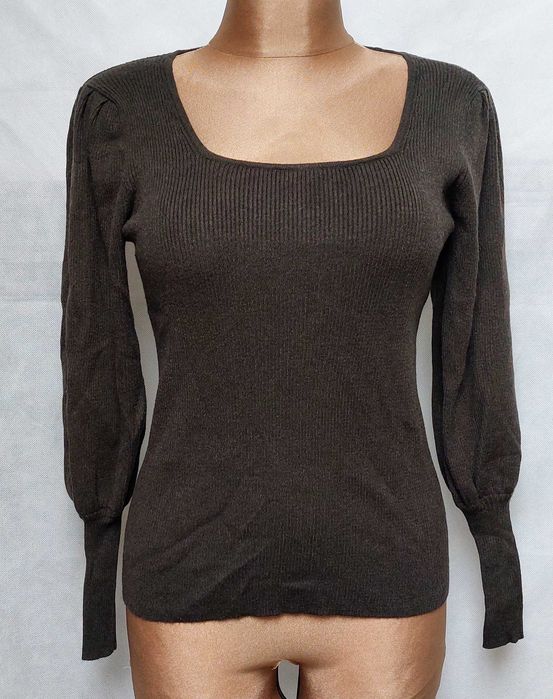 Miękki oryginalny sweterek sweter F&F 16/44 khaki