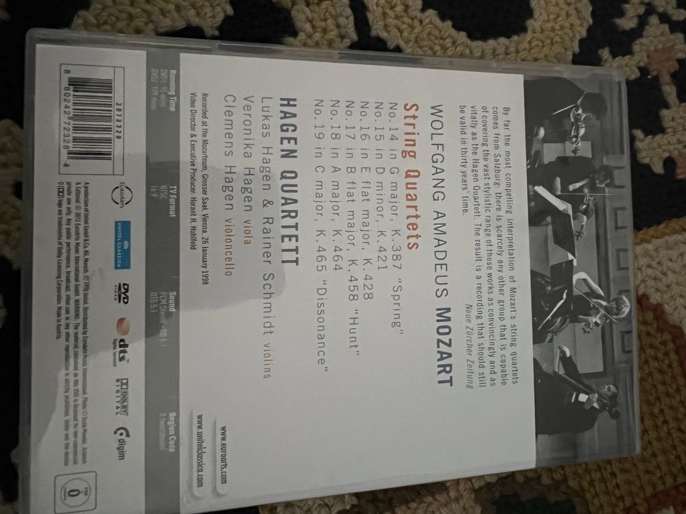 Mozart haydn string quartet 2 dvds