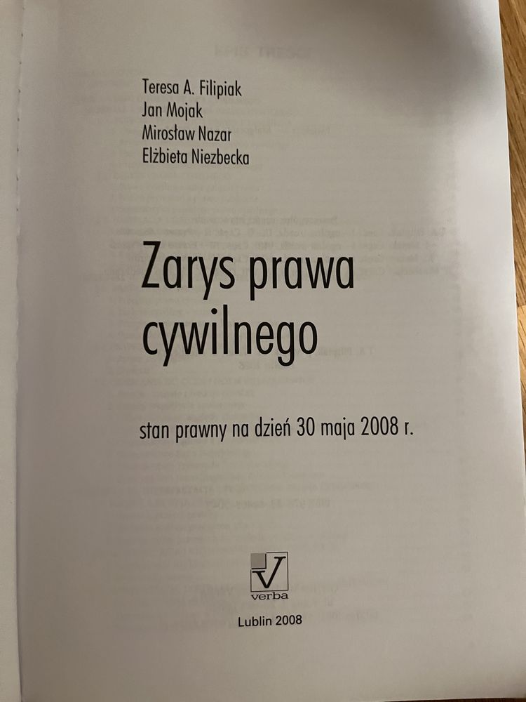 Zarys prawa cywilnego - Filipiak, Mojak, Nazar, Niezbecka