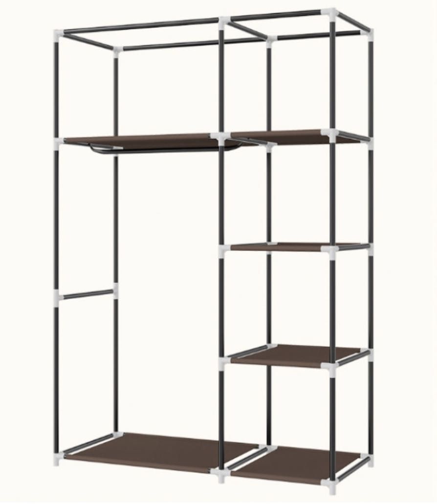 Тканевой шкаф для вещей на 2 секции Storage Wardrobe 68110 Серый