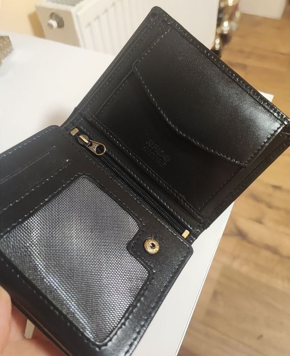 Portfel Skórzany Męski Czarny Prezent Nowy Zapakowany NANDY