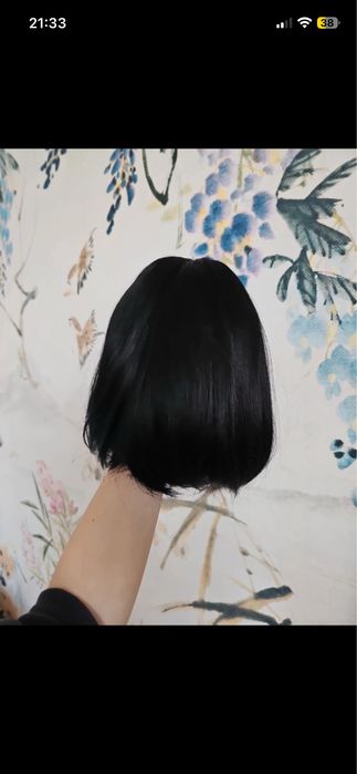 Peruka czarna lace front krotka