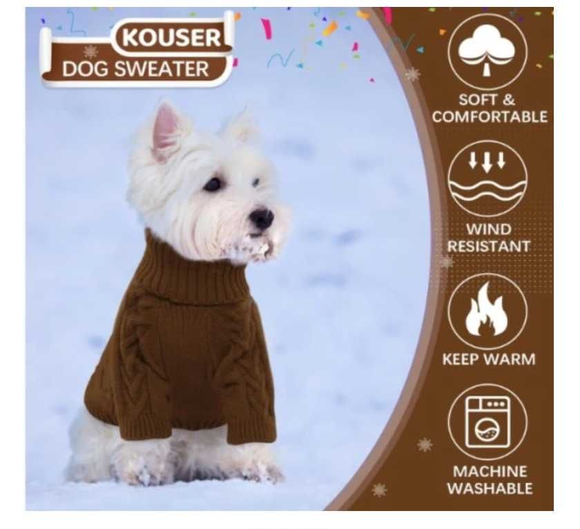 Ubrano dla psa zimowy sweter dla psa miękki sweterek dla psa M