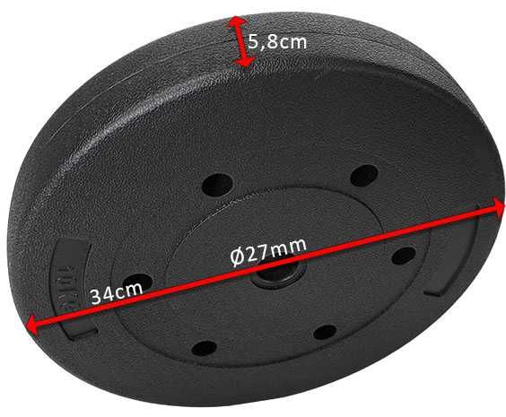 OBCIĄŻENIE 20KG zestaw 2x10kg TALERZE bitumiczne 27mm DW