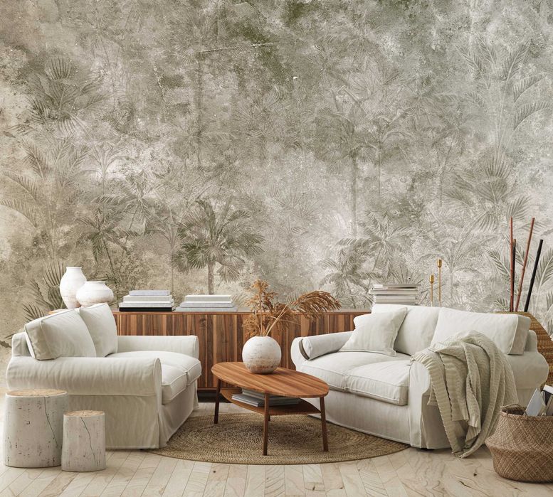 Fototapeta Do Salonu Boho Drzewa Kwiaty 3D Na Twój Rozmiar + KLEJ