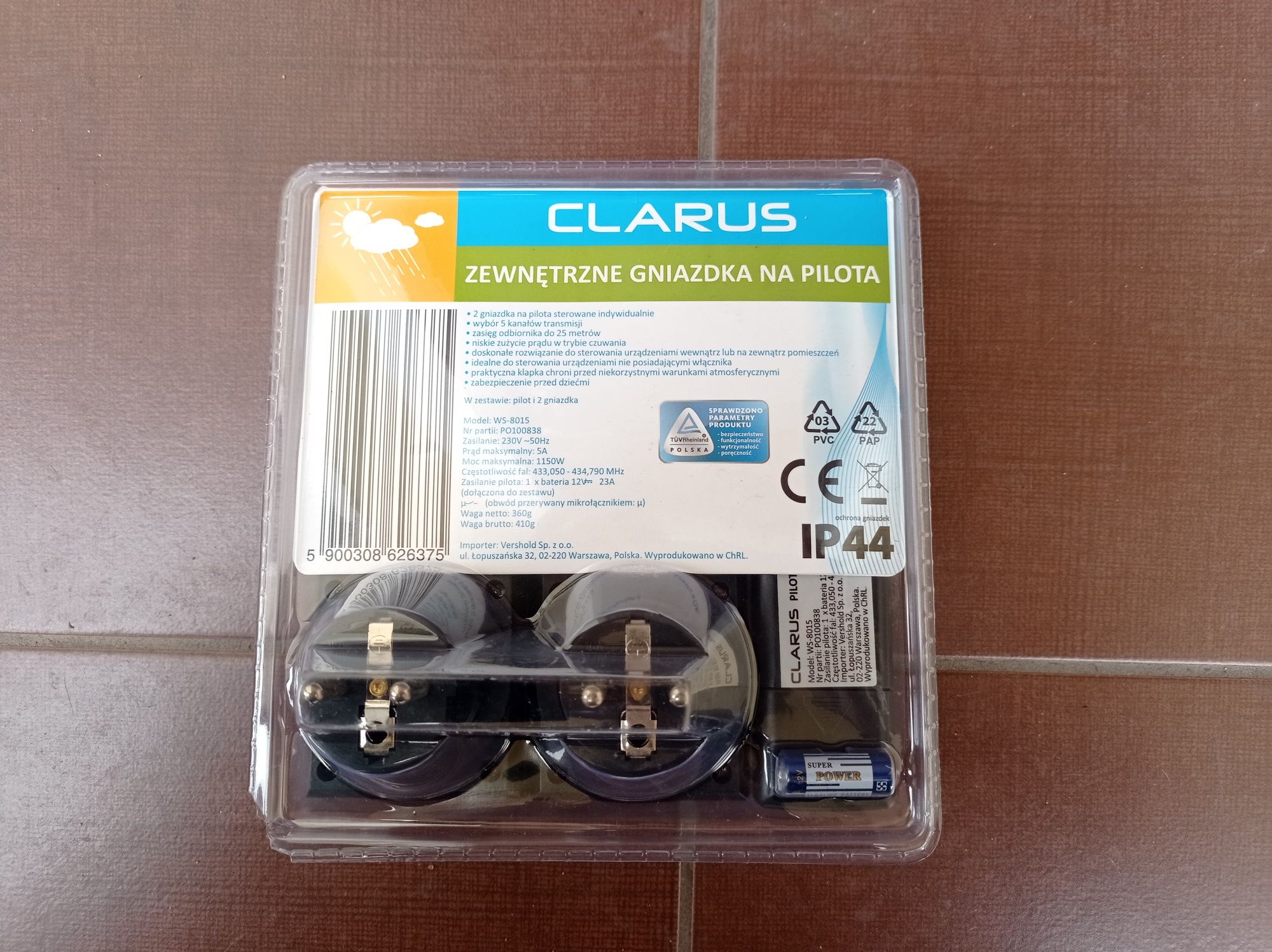 Clarus zewnętrzne gniazdka na pilota home fale pilot WS-8015