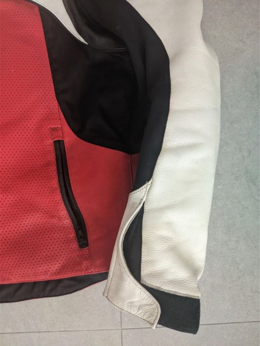 Casaco Pele Mota Alpine Stars Vermelho/Branco/Preto