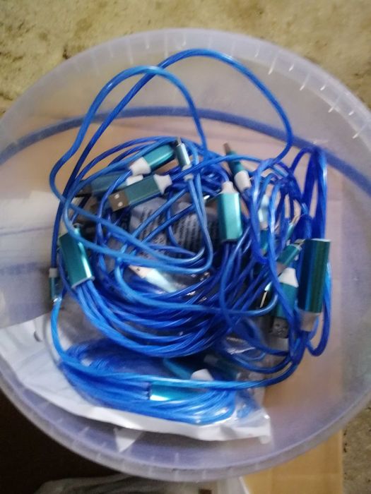 Светящийся USB кабель для быстрой зарядки 3 в 1