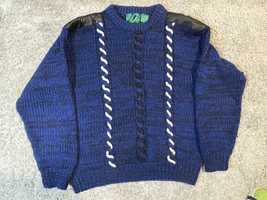 Niebieski Vintage Sweter