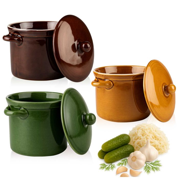 Pojemnik garnek ceramiczny kamionka 1 L na ogórki, kapustę, smalec